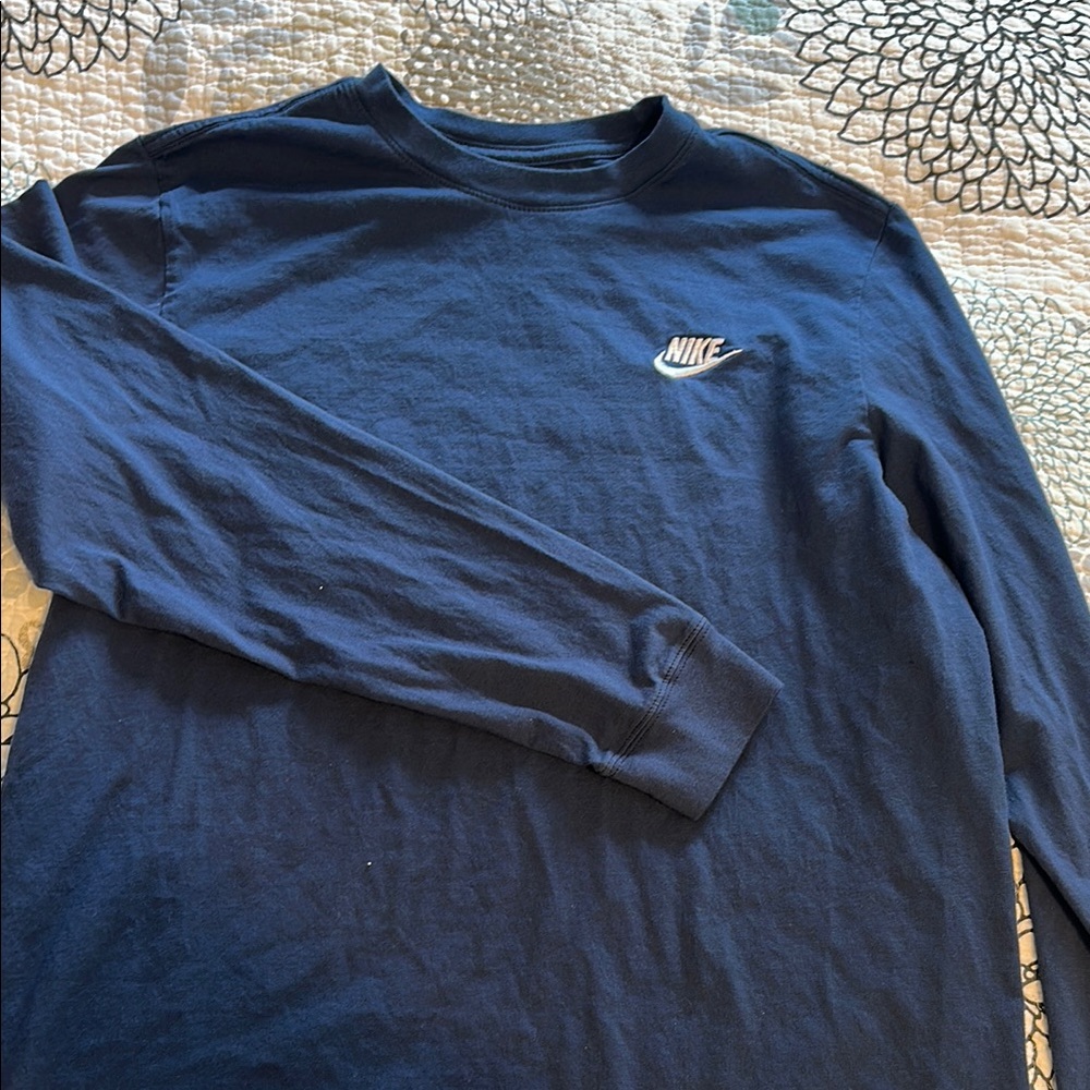 Nike Blue Long Sleeve Tee Classic Design
